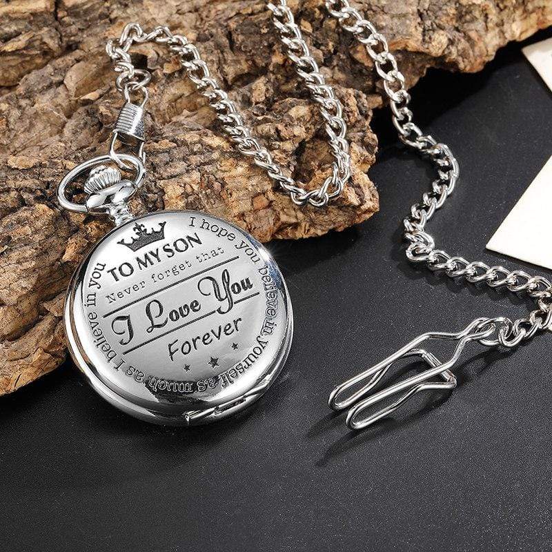 Pocket Watches To My Son - I Love You Silver Vintage Pocket Watch GiveMe-Gifts