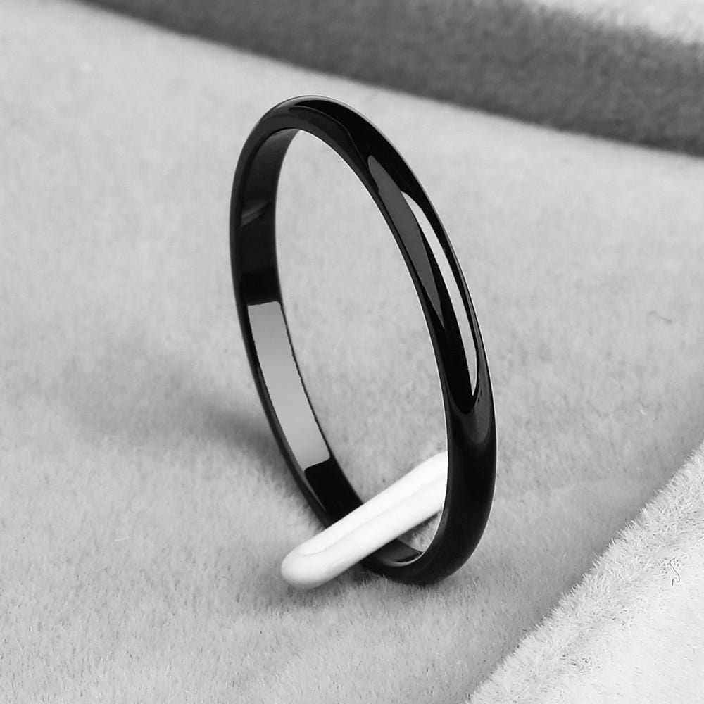 Rings Classic Titanium Ring (2 mm) 4 / Black GiveMe-Gifts