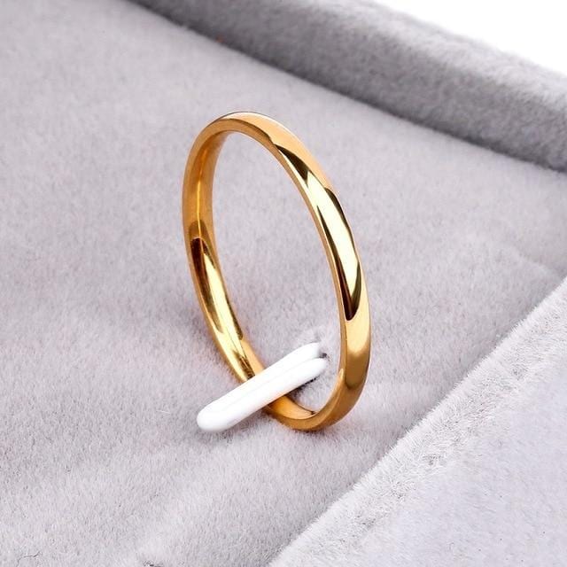 Rings Classic Titanium Ring (2 mm) 4 / Gold GiveMe-Gifts