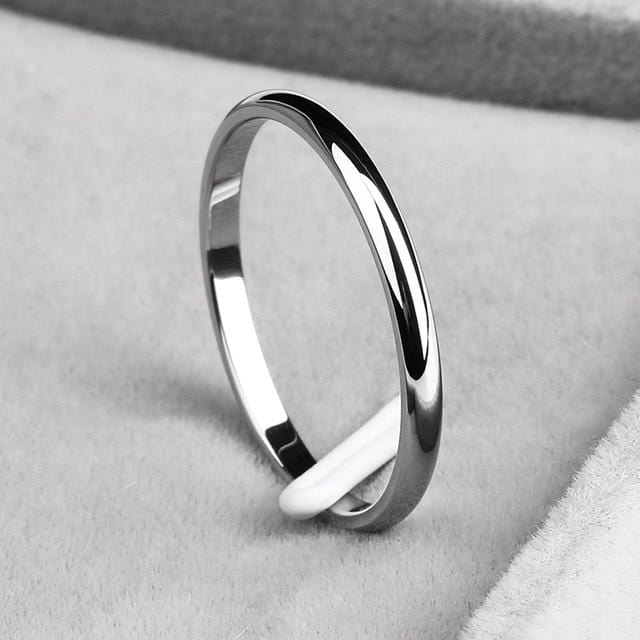 Rings Classic Titanium Ring (2 mm) 4 / Silver GiveMe-Gifts