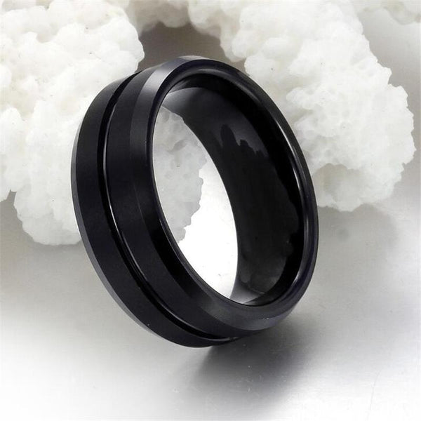 Rings Men's Black Titanium Ring 8 GiveMe-Gifts