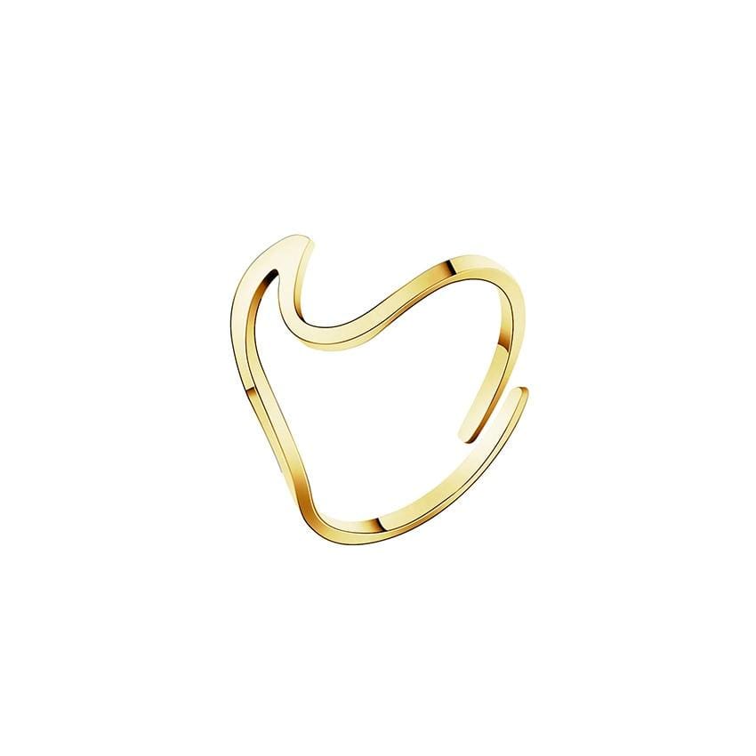Rings Ocean Wave Resizable Ring Gold GiveMe-Gifts