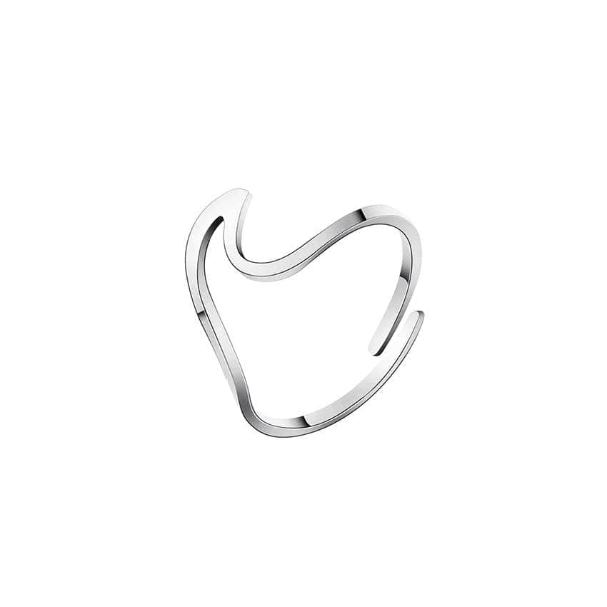 Rings Ocean Wave Resizable Ring Silver GiveMe-Gifts
