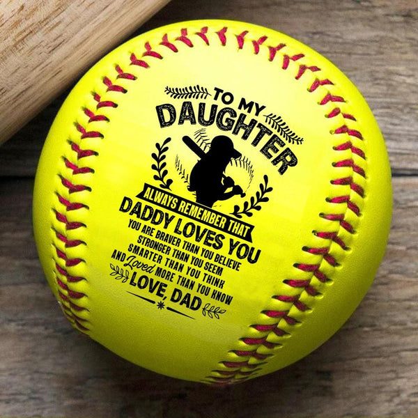Softball Dad To Daughter - Daddy Loves You Personalized Softball GiveMe-Gifts