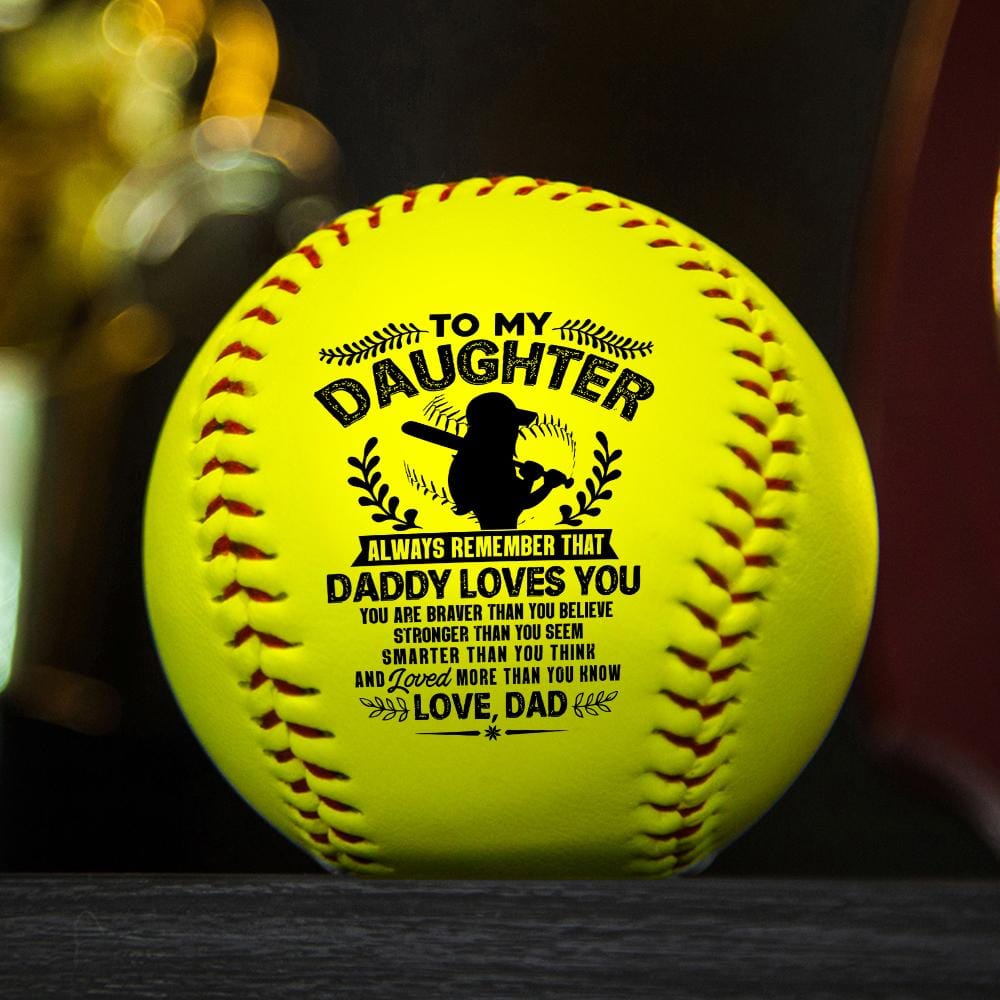 Softball Dad To Daughter - Daddy Loves You Personalized Softball GiveMe-Gifts
