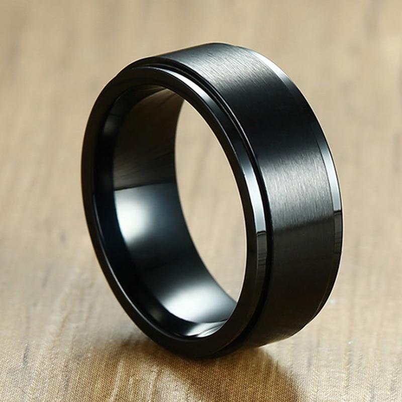 Rings Classic Black Spinner Ring 8 GiveMe-Gifts