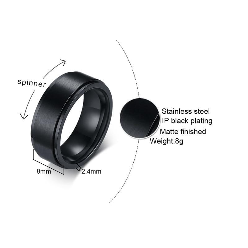 Rings Classic Black Spinner Ring GiveMe-Gifts
