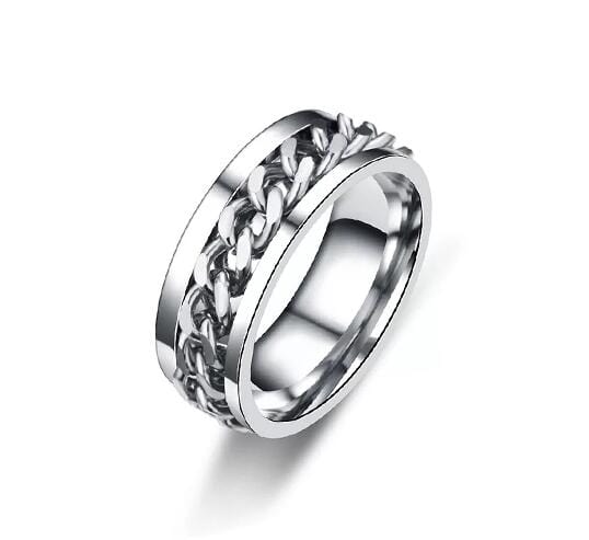 Rings Silver Intertwined Chain Spinner Ring 10 / Silver GiveMe-Gifts