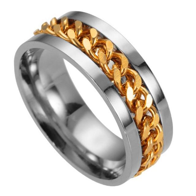 Rings Silver Intertwined Chain Spinner Ring 10 / Silver Gold GiveMe-Gifts