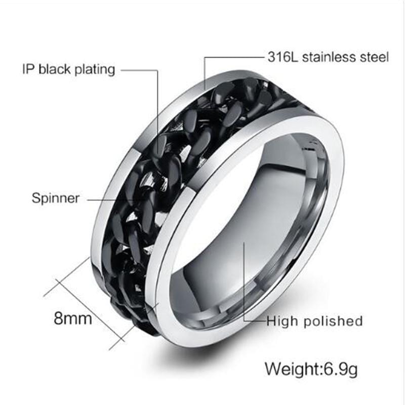 Rings Silver Intertwined Chain Spinner Ring GiveMe-Gifts