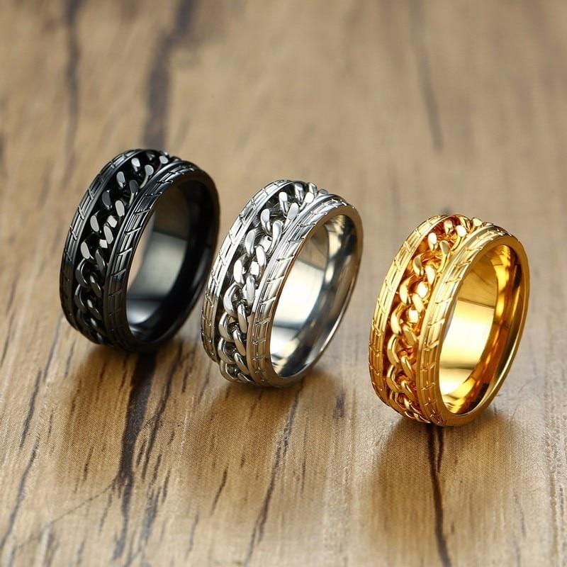 Rings Tire Intertwined Chain Spinner Ring GiveMe-Gifts