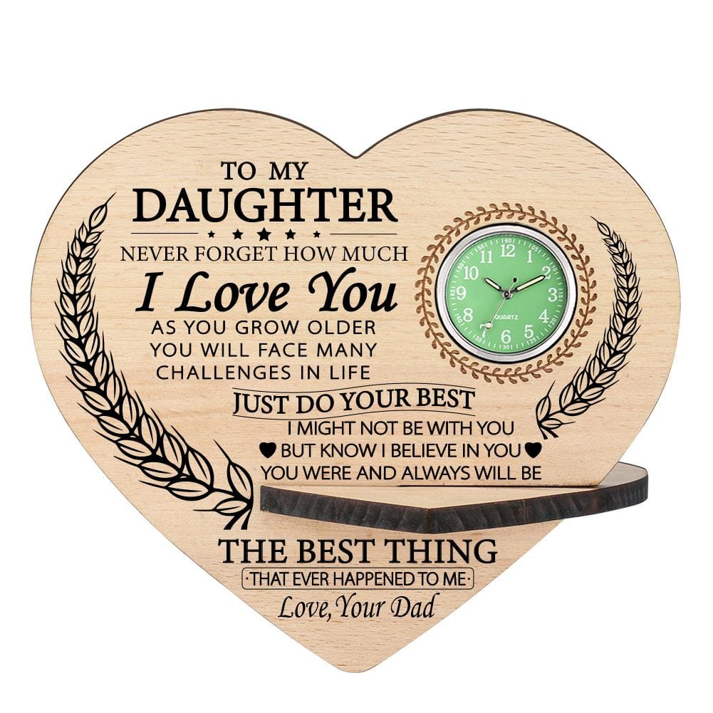 Table Clocks Dad To Daughter - Just Do Your Best Wooden Table Clock GiveMe-Gifts