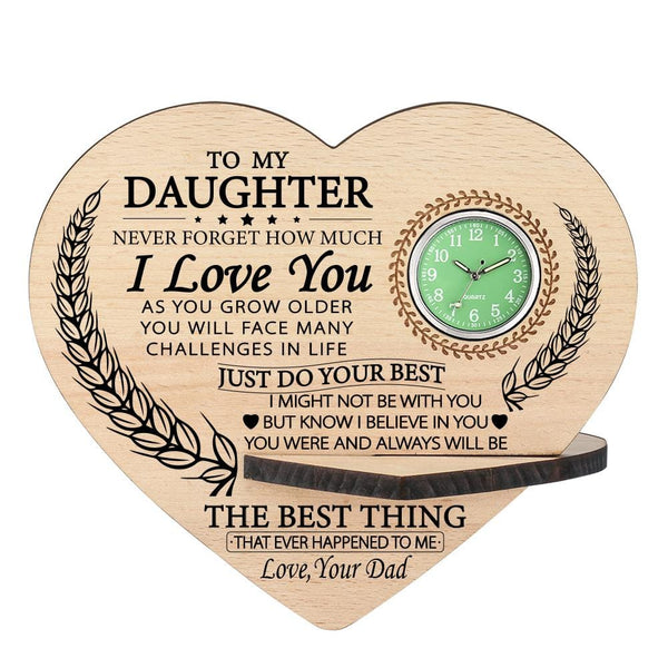 Table Clocks Dad To Daughter - Just Do Your Best Wooden Table Clock GiveMe-Gifts