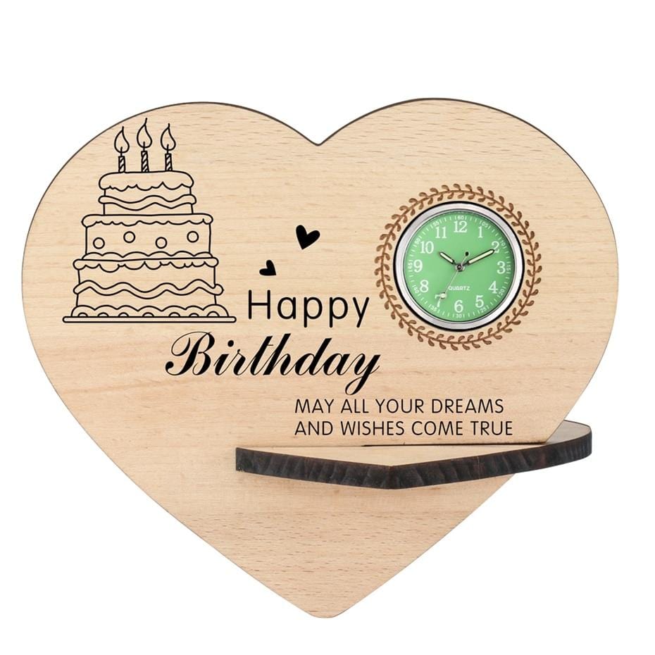 Table Clocks Happy Birthday Wooden Table Clock GiveMe-Gifts