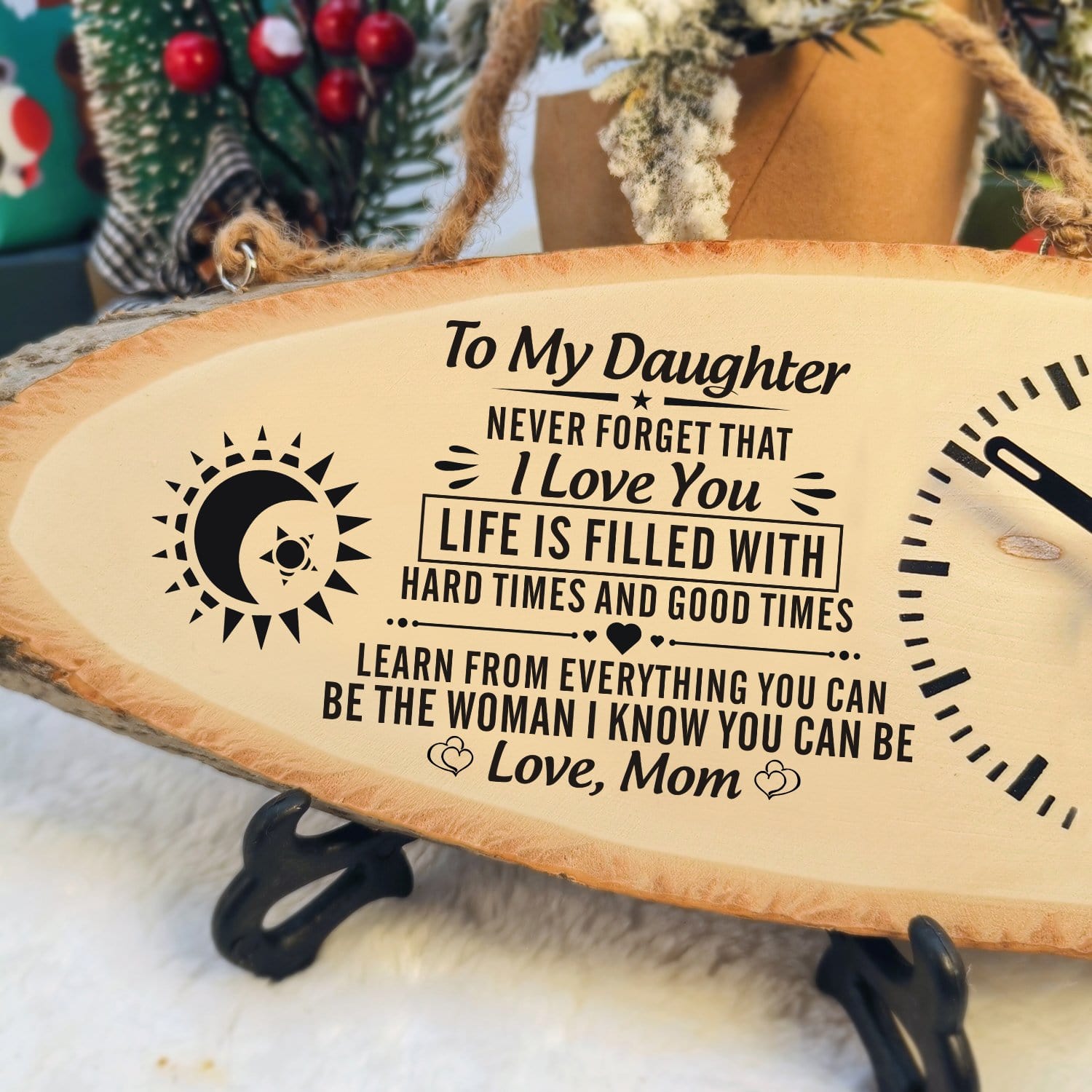 Table Clocks Mom To Daughter - Be The Woman I Know You Can Be Engraved Wood Clock GiveMe-Gifts