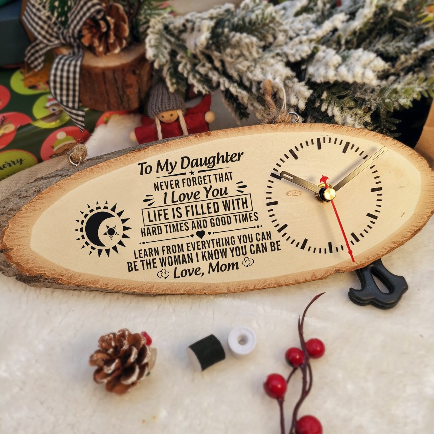 Table Clocks Mom To Daughter - Be The Woman I Know You Can Be Engraved Wood Clock GiveMe-Gifts