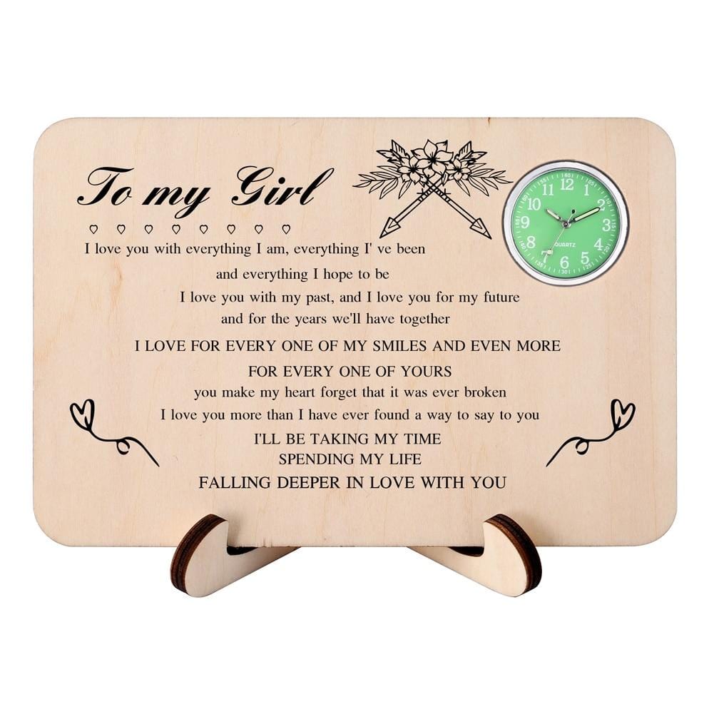 Table Clocks To My Girl - Falling Deeper In Love With You Wooden Table Clock GiveMe-Gifts