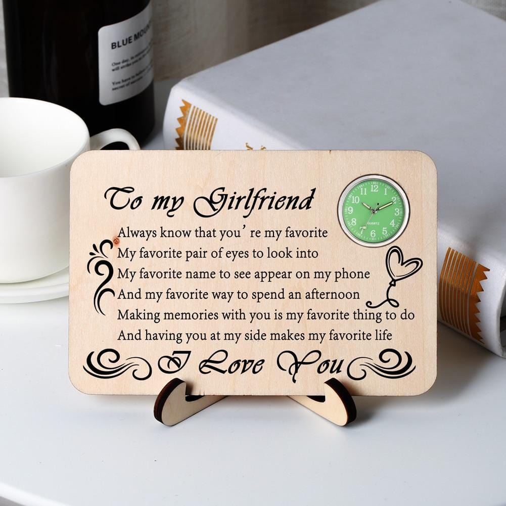 Table Clocks To My Girlfriend - I Love You Wooden Table Clock GiveMe-Gifts
