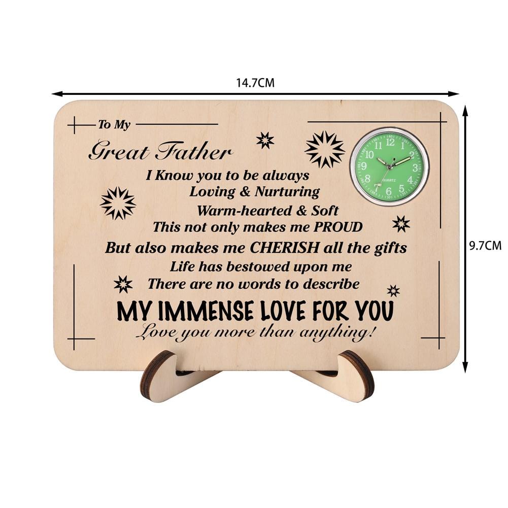 Table Clocks To My Great Father - My Immense Love For You Wooden Table Clock GiveMe-Gifts