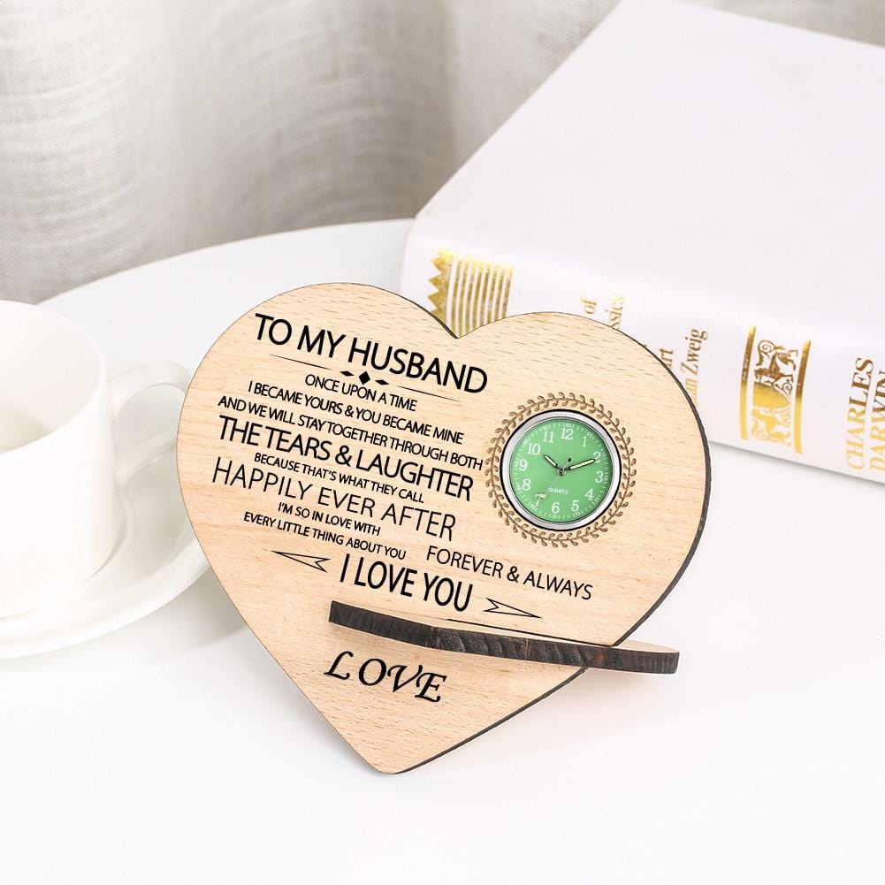 Table Clocks To My Husband - I Love You Wooden Table Clock GiveMe-Gifts