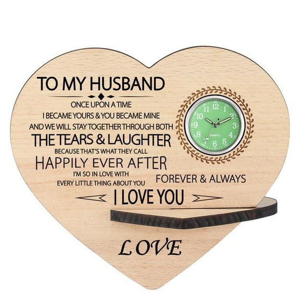 Table Clocks To My Husband - I Love You Wooden Table Clock GiveMe-Gifts