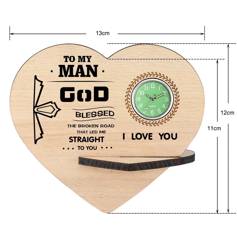 Table Clocks To My Man - I Love You Wooden Table Clock GiveMe-Gifts