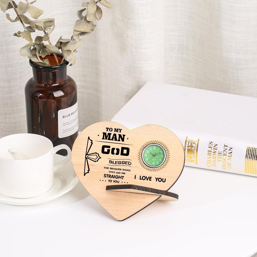 Table Clocks To My Man - I Love You Wooden Table Clock GiveMe-Gifts