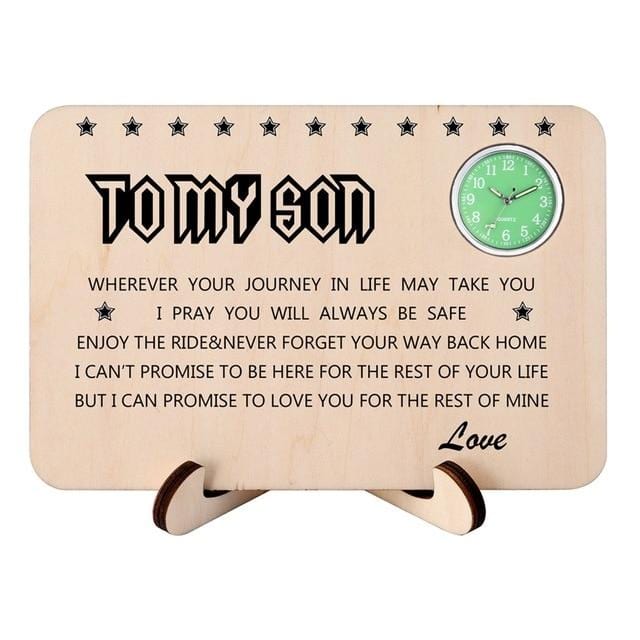 Table Clocks To My Son - I Promise To Love You Wooden Table Clock GiveMe-Gifts