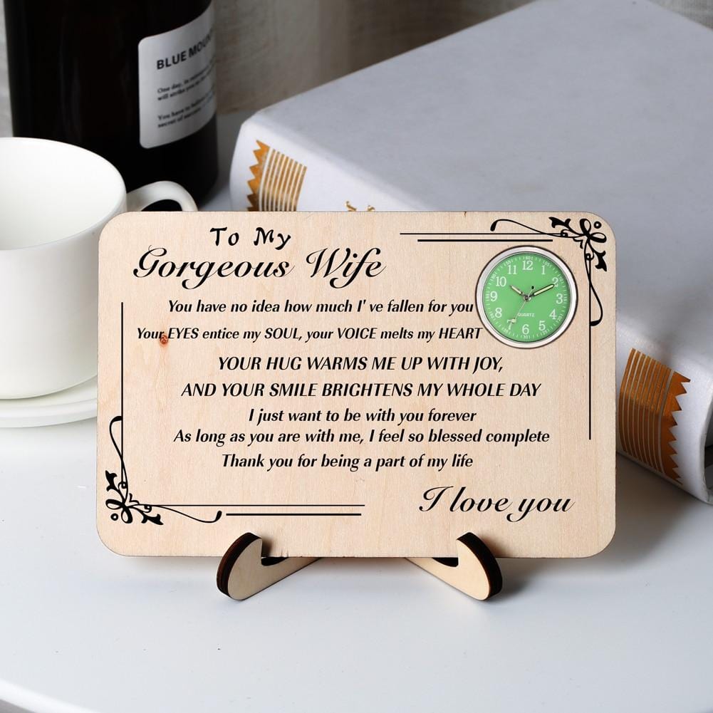 Table Clocks To My Wife - I Love You Wooden Table Clock GiveMe-Gifts