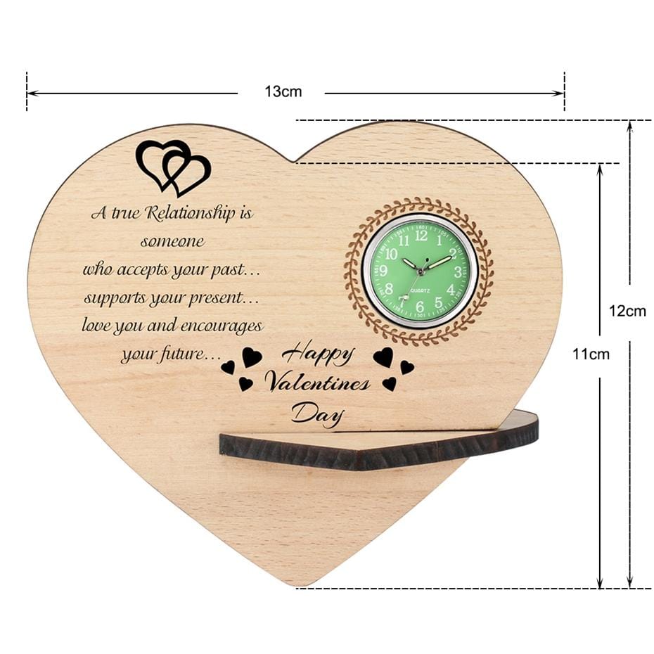 Table Clocks Valentine's Day Wooden Table Clock GiveMe-Gifts