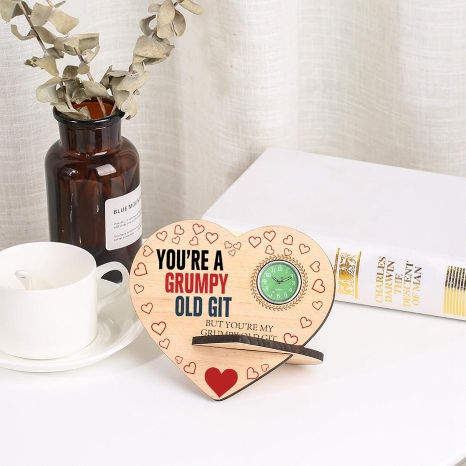 Table Clocks You Are My Grumpy Old Git Wooden Table Clock GiveMe-Gifts