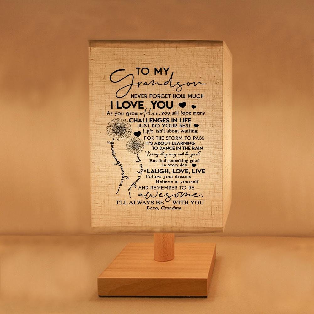 Table Lamp Grandma To Grandson - I Love You LED Wood Table Lamp GiveMe-Gifts