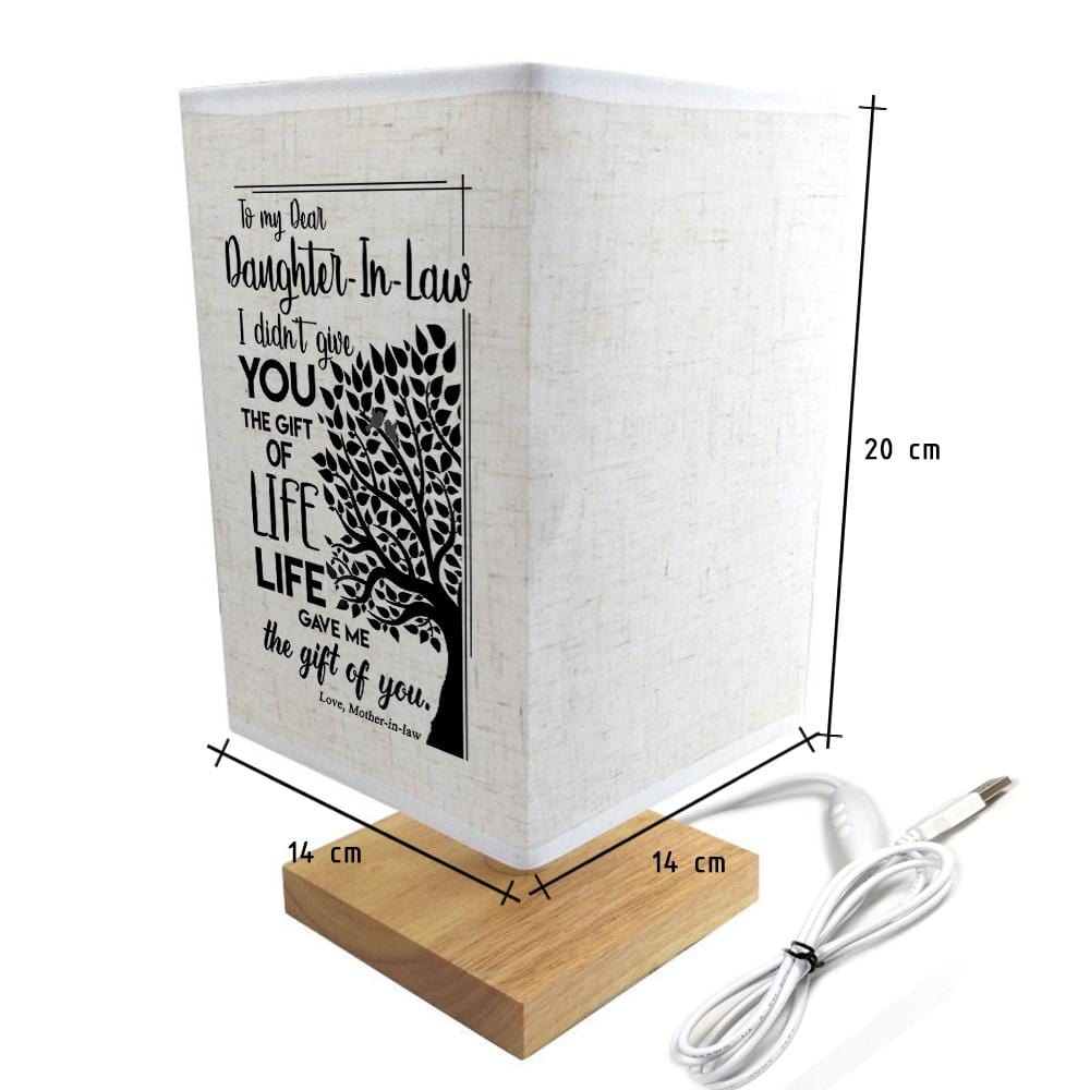 Table Lamp Mom To Daughter In Law - Life Gave Me The Gift Of You LED Wood Table Lamp GiveMe-Gifts