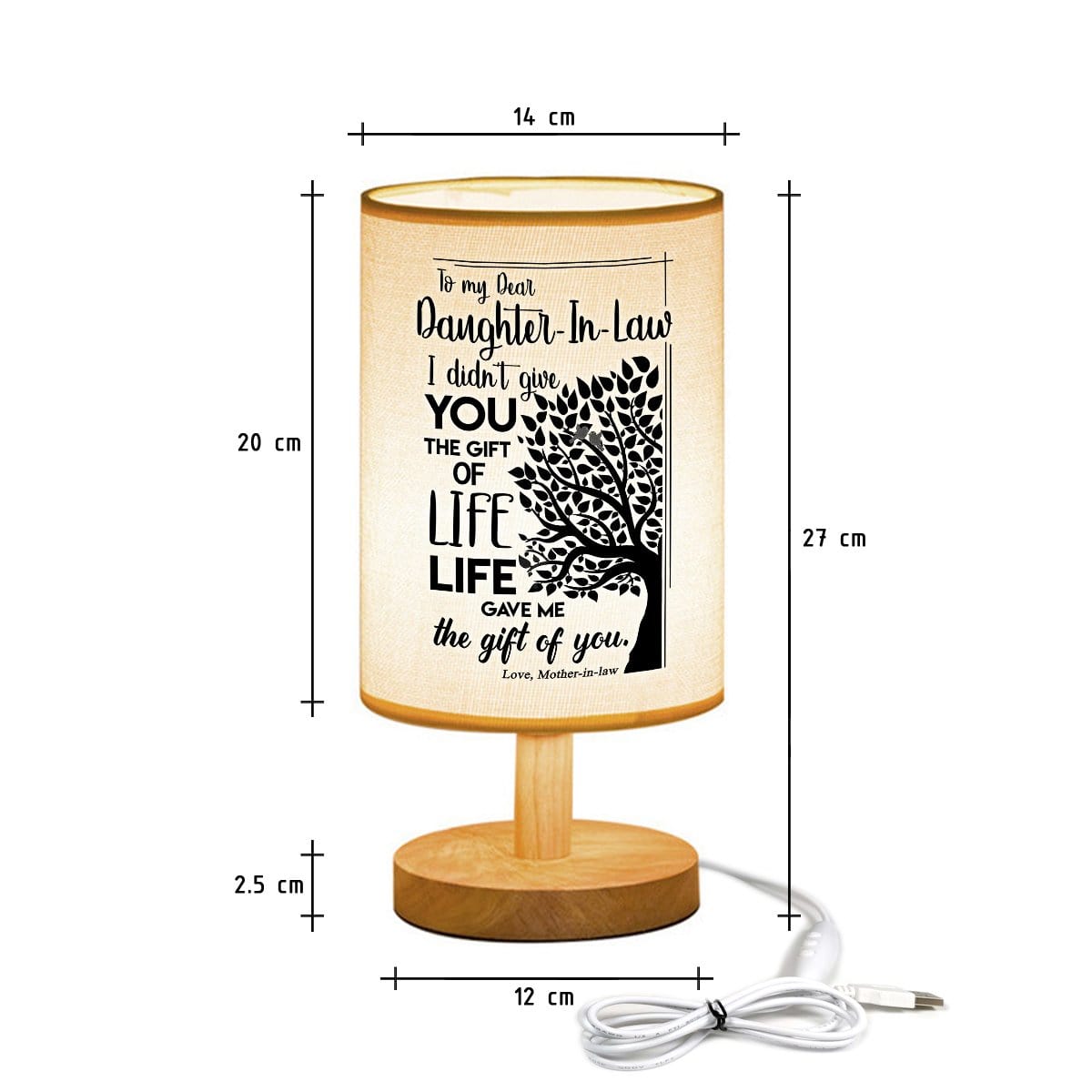 Table Lamp Mom To Daughter-In-Law - The Gift Of Life LED Wooden Table Lamp GiveMe-Gifts
