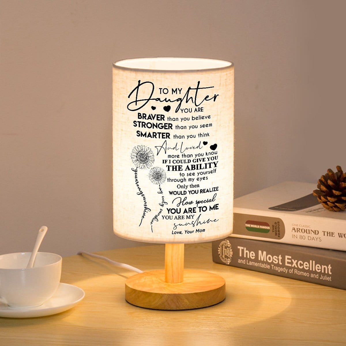 Table Lamp Mom To Daughter - You Are My Sunshine LED Wooden Table Lamp GiveMe-Gifts