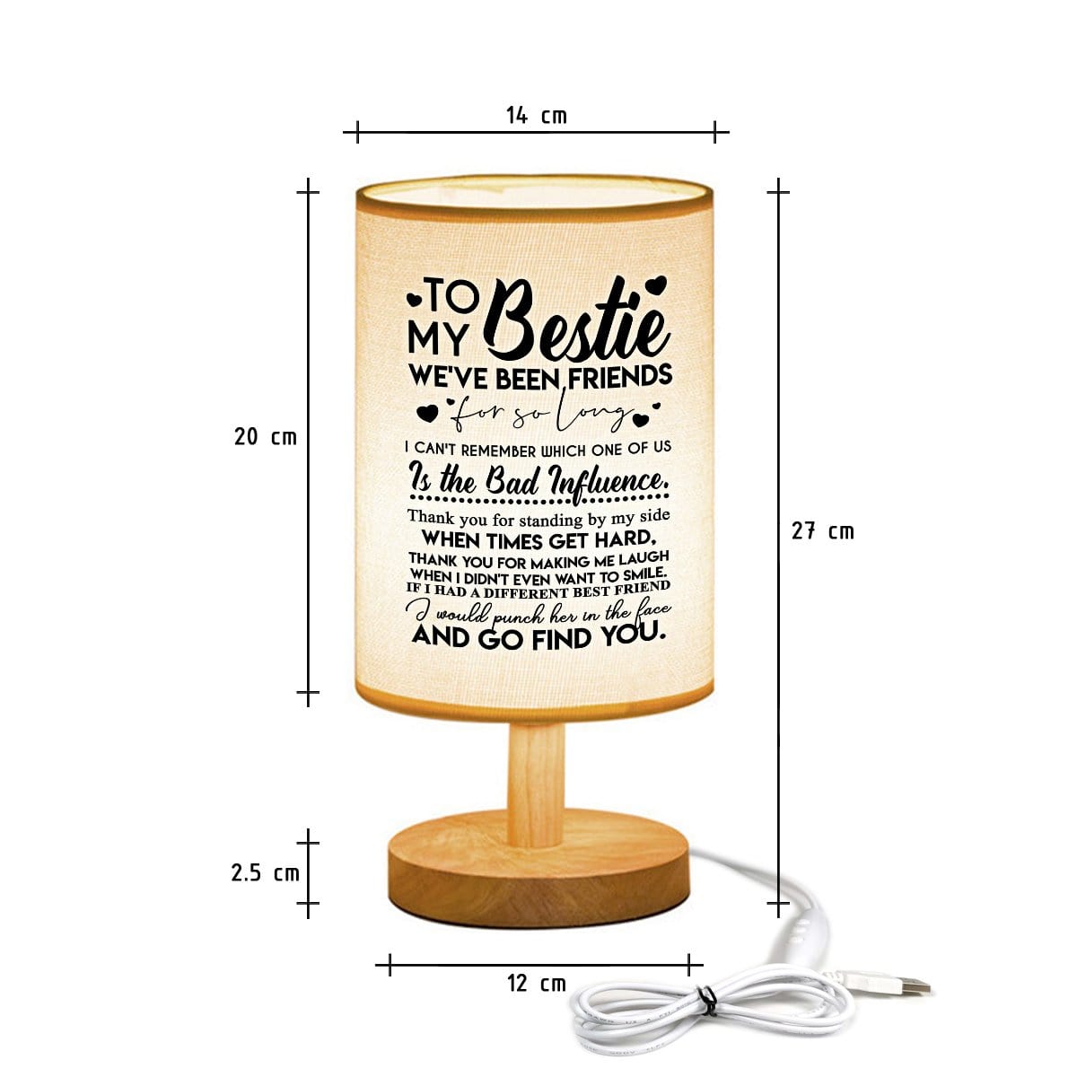 Table Lamp To My Bestie - We Have Been Friends LED Wooden Table Lamp GiveMe-Gifts