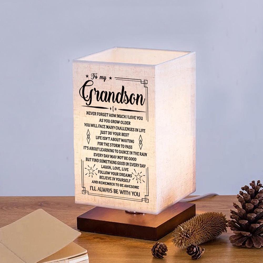 Table Lamp To My Grandson - I Will Always Be With You LED Wood Table Lamp GiveMe-Gifts