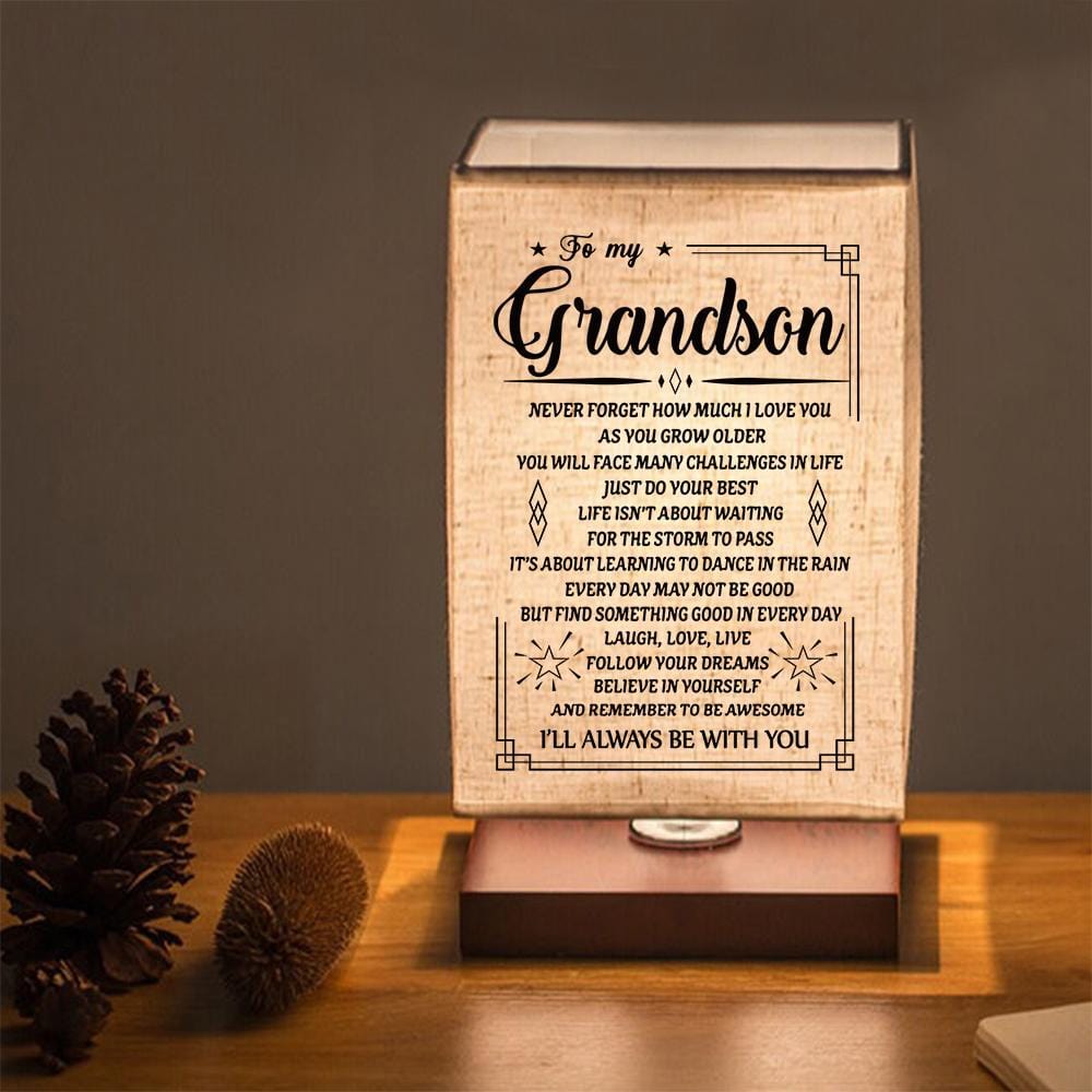 Table Lamp To My Grandson - I Will Always Be With You LED Wood Table Lamp GiveMe-Gifts