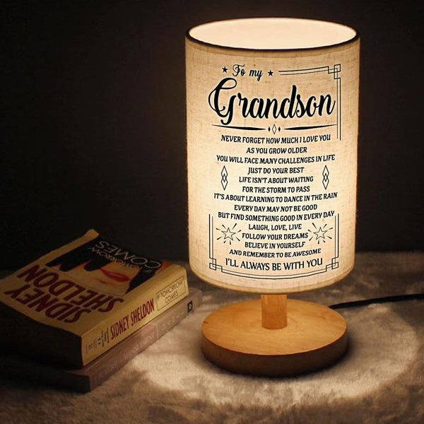 Table Lamp To My Grandson - I Will Always Be With You LED Wooden Table Lamp GiveMe-Gifts