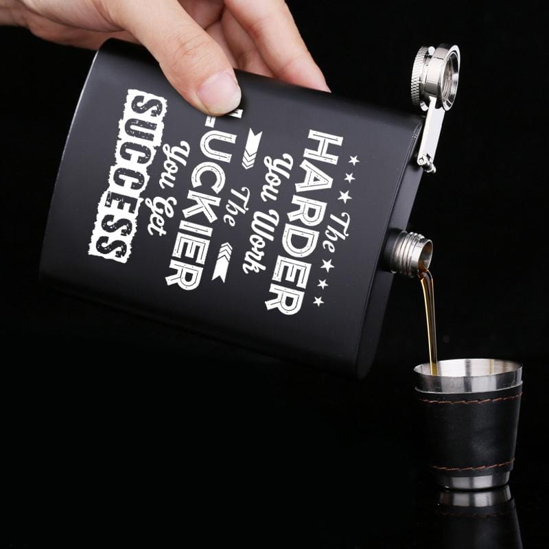 Tumbler & Flask The Luckier Laser Engraved Hip Flask GiveMe-Gifts
