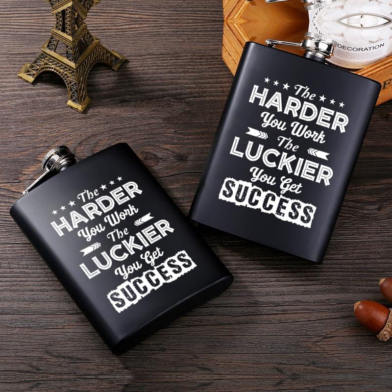 Tumbler & Flask The Luckier Laser Engraved Hip Flask GiveMe-Gifts