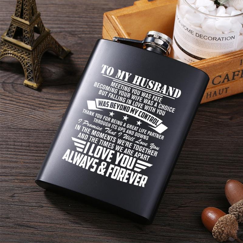 Tumbler & Flask To My Husband I Love You Always Laser Engraved Hip Flask GiveMe-Gifts