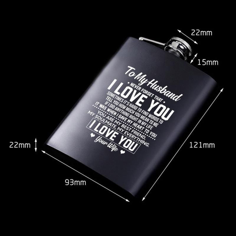 Tumbler & Flask To My Husband I Love You Laser Engraved Hip Flask GiveMe-Gifts