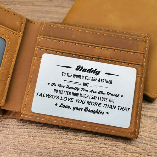 Wallets For Dad Daughter To Dad - I Always Love You More Bifold Leather Wallet Gift Card GiveMe-Gifts