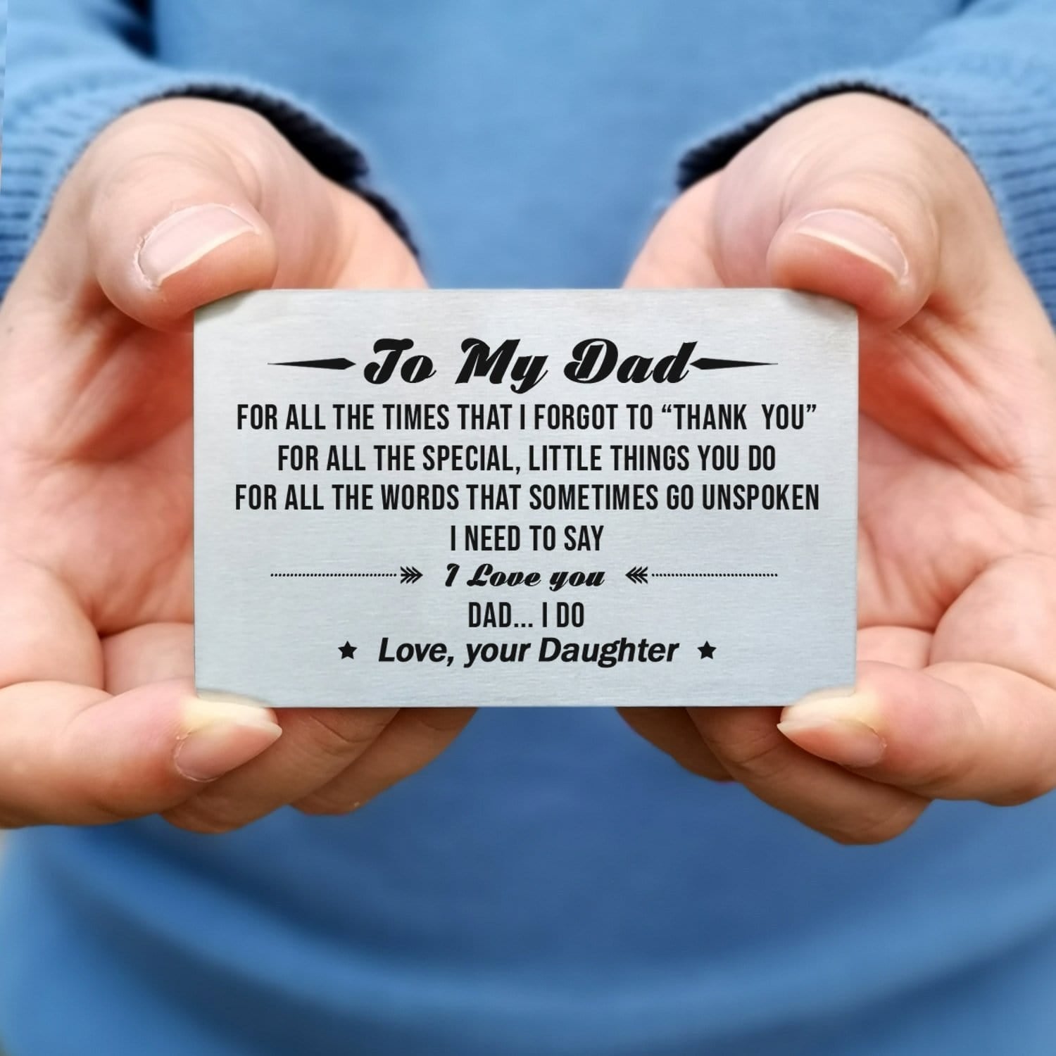 Wallets Daughter To Dad - I Love You Bifold Leather Wallet Gift Card GiveMe-Gifts