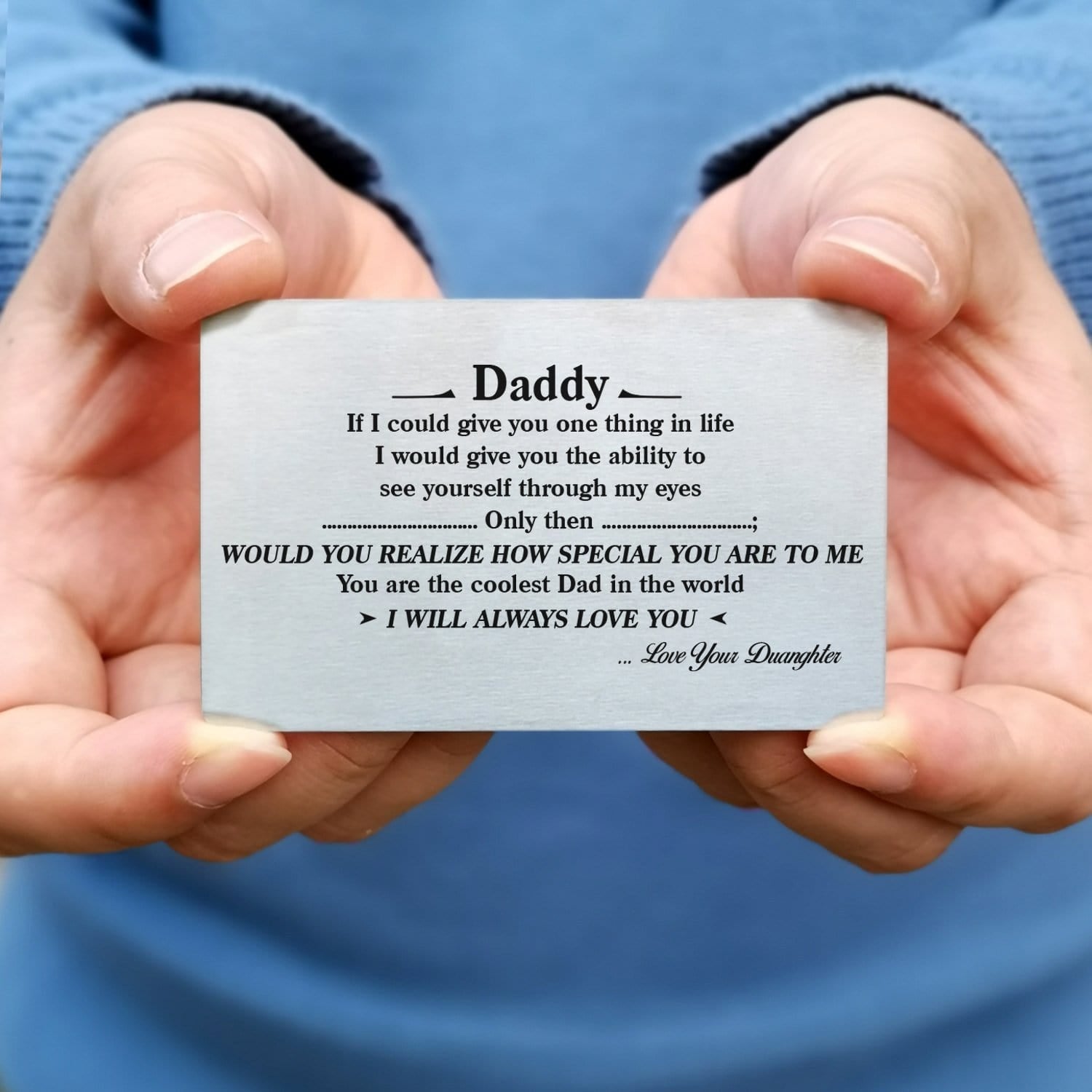 Wallets Daughter To Dad - I Will Always Love You Bifold Leather Wallet Gift Card GiveMe-Gifts