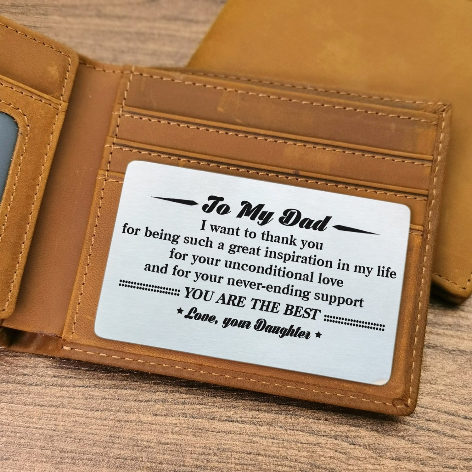 Wallets Daughter To Dad - You Are The Best Bifold Leather Wallet Gift Card GiveMe-Gifts