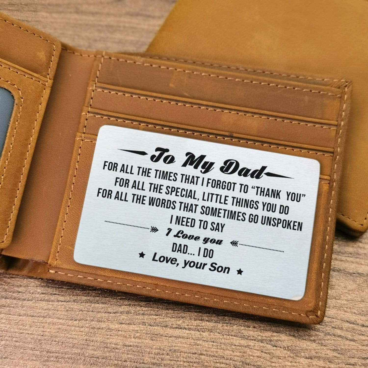 Wallets Son To Dad - I Love You Bifold Leather Wallet Gift Card GiveMe-Gifts