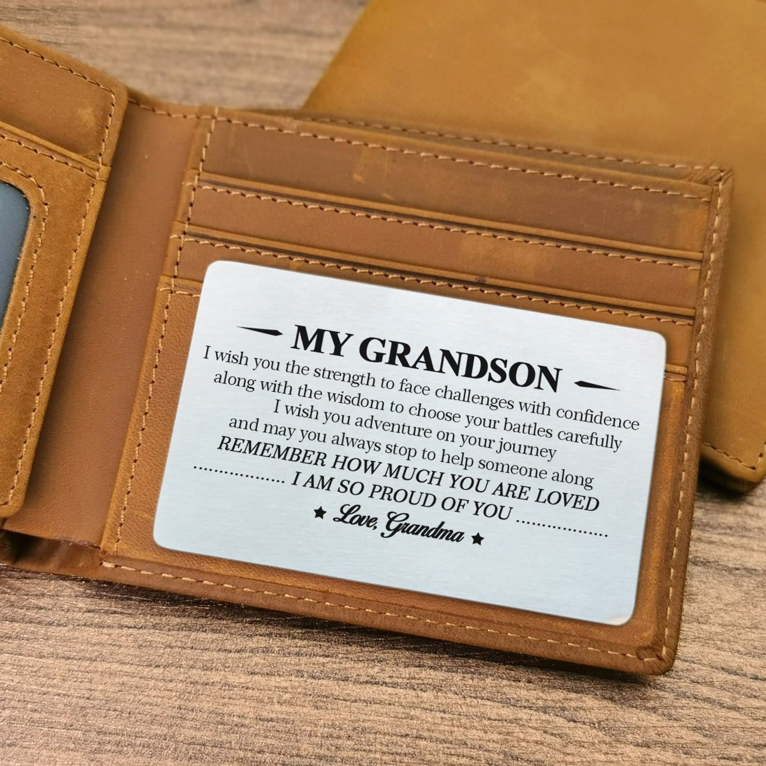 Wallets Grandma To Grandson - I Am So Proud Of You Bifold Leather Wallet Gift Card GiveMe-Gifts
