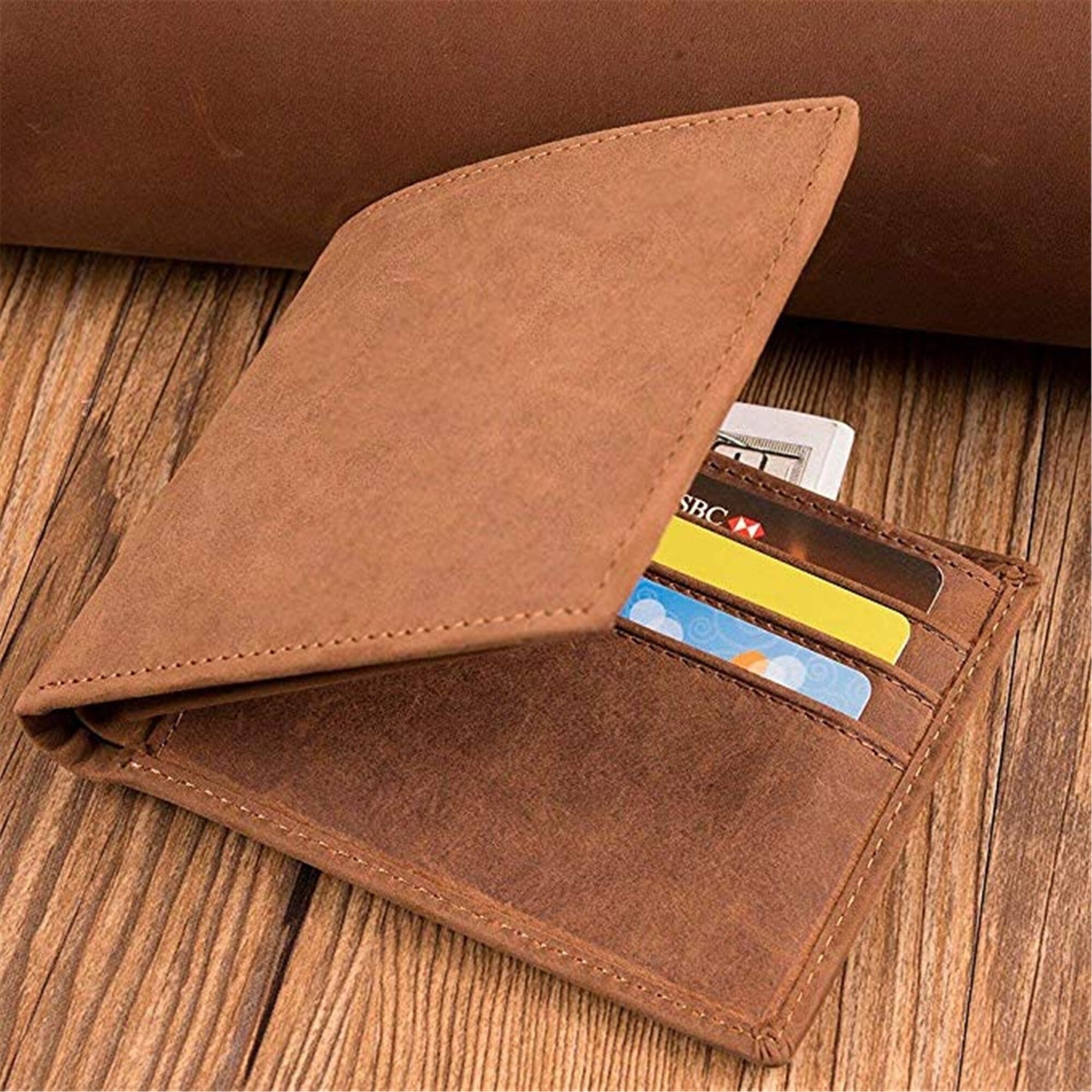 Wallets Grandpa To Grandson - I Love You Bifold Leather Wallet Gift Card GiveMe-Gifts